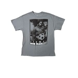 Zion Rootswear Bob Marley Mens T Shirt Gray Music Singer Soccer Size Large